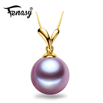 

FENASY 18K Gold Jewelry pendant pearl vintage accessories necklaces & pendants fine jewelry pearl with sterling silver necklaces