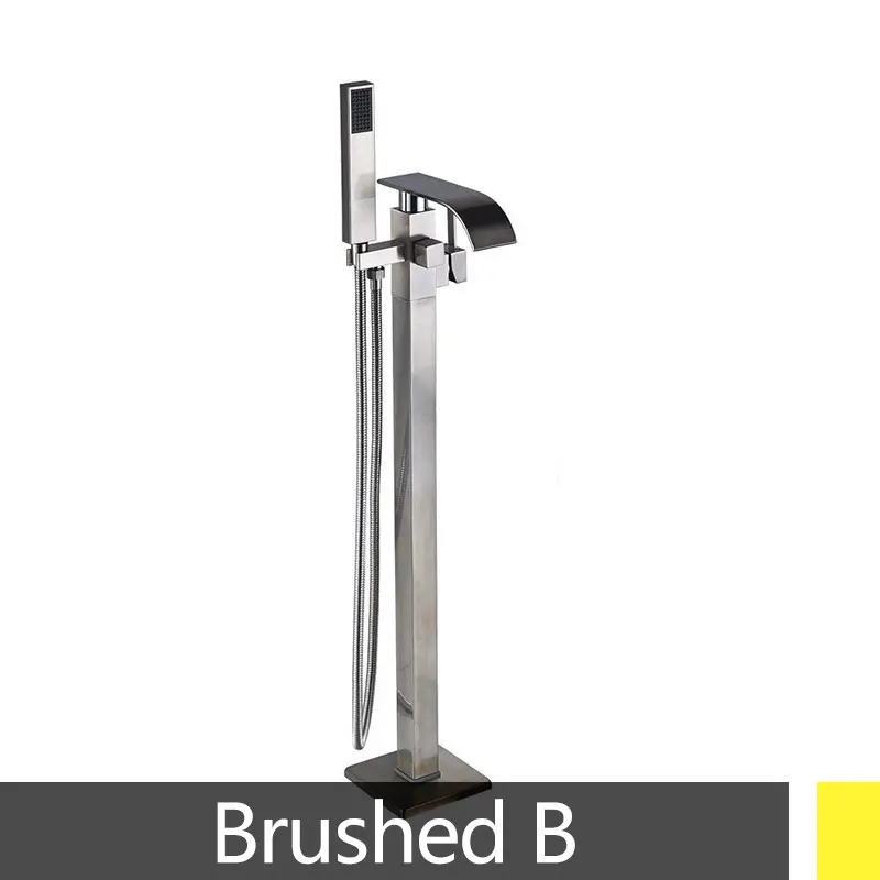 Brushed B Черный Бронзовый Смеситель для ванной комнаты, смеситель для пола, хромированный матовый никель - Цвет: Brushed B