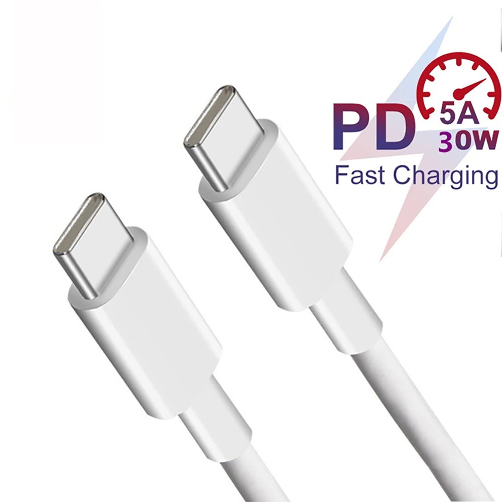 

type-c to type-c 30W PD cable 5A double usb cable data QC 3.0 charging adapter for charge xiaomi huawei phone macbook