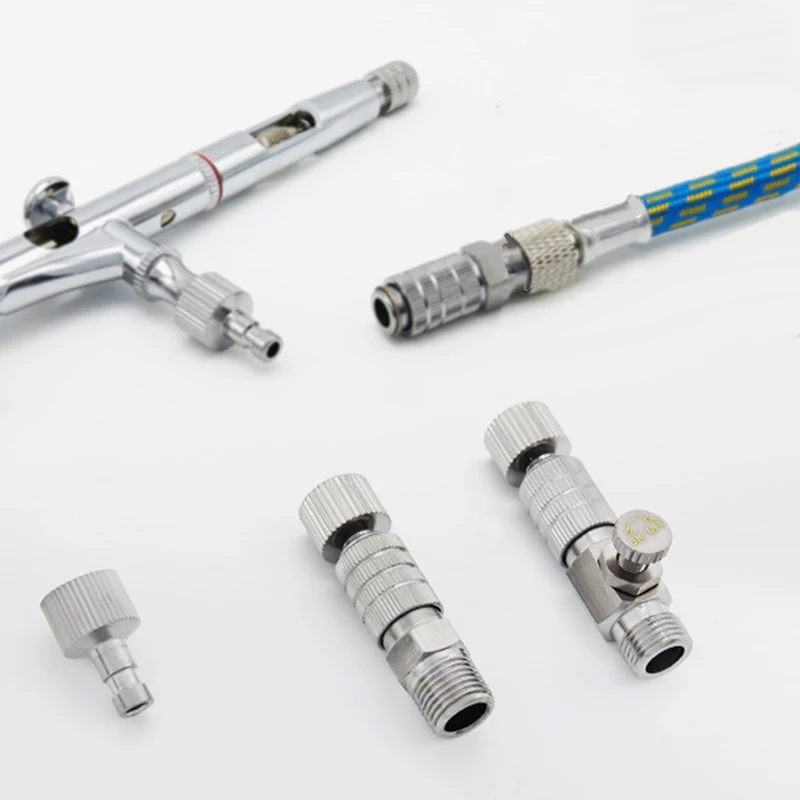 Part Air Pump Quick Connector Adjustable Pressure Plug Socket Alloy Metal Silver 44mm Fitting Set 1/8 Plug Useful