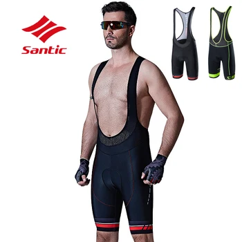 

Santic Men Summer Cycling Bib Shorts 4D Italian Cushion Shorts Shockproof Padded Road Bike Mountain Breathable Bicycle Shorts