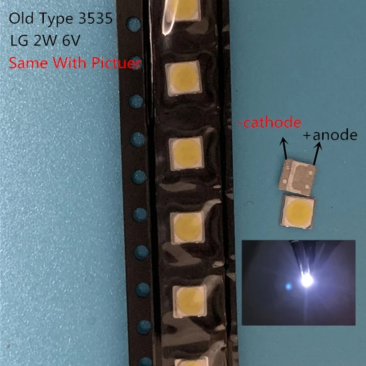 

2019 50PCS FOR LCD TV repair LG led TV backlight strip lights with light-emitting diode 3535 SMD LED 3535 2W 6V 150LM Old Type