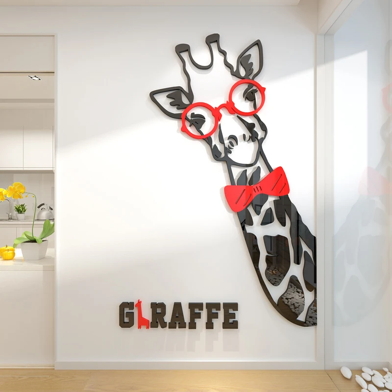 

Cartoon Giraffe Wall Stickers acrylic Wall mural