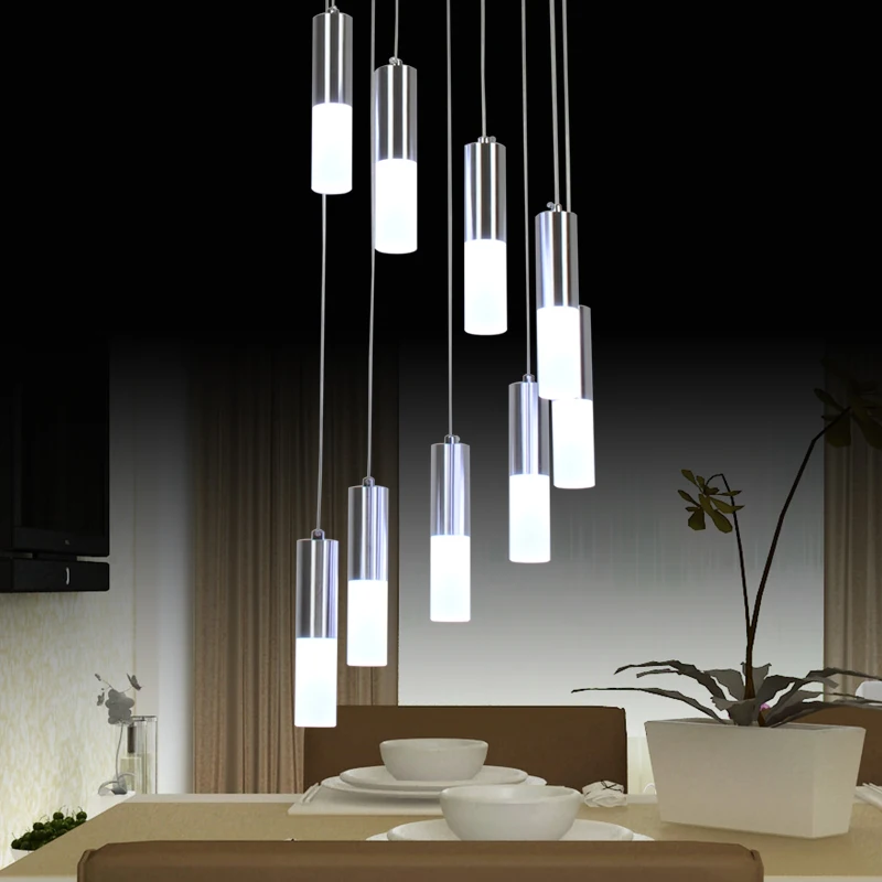 

Stairs lights LED acrylic pendant lamp circular staircase lights are the restaurant dining room 9 pendant lights FG51