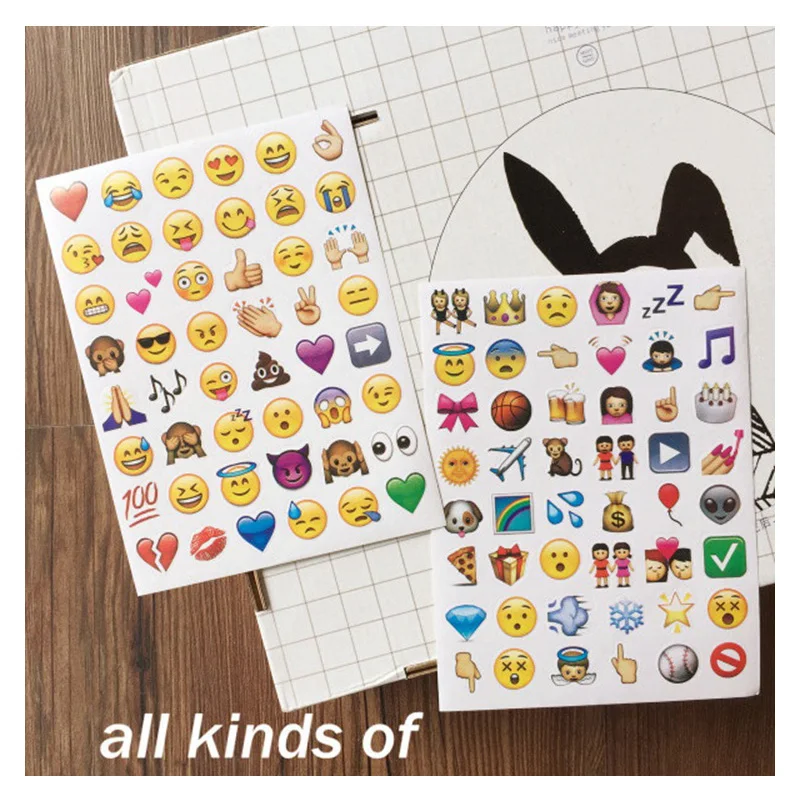 16pcs/lot Smile Emoji Stickers Notebook Sticker Emoji Funny Cartoon Smile Face Stickers Cartoon Emoticon Set Cute For Notebook