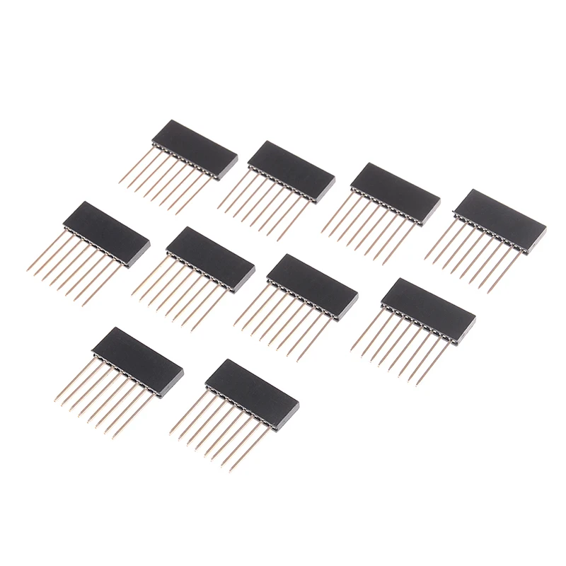 10 шт. 8Pin 2 54 женский Штабелируемый высокий штырьковый разъем для Arduino 1 см x 3 0