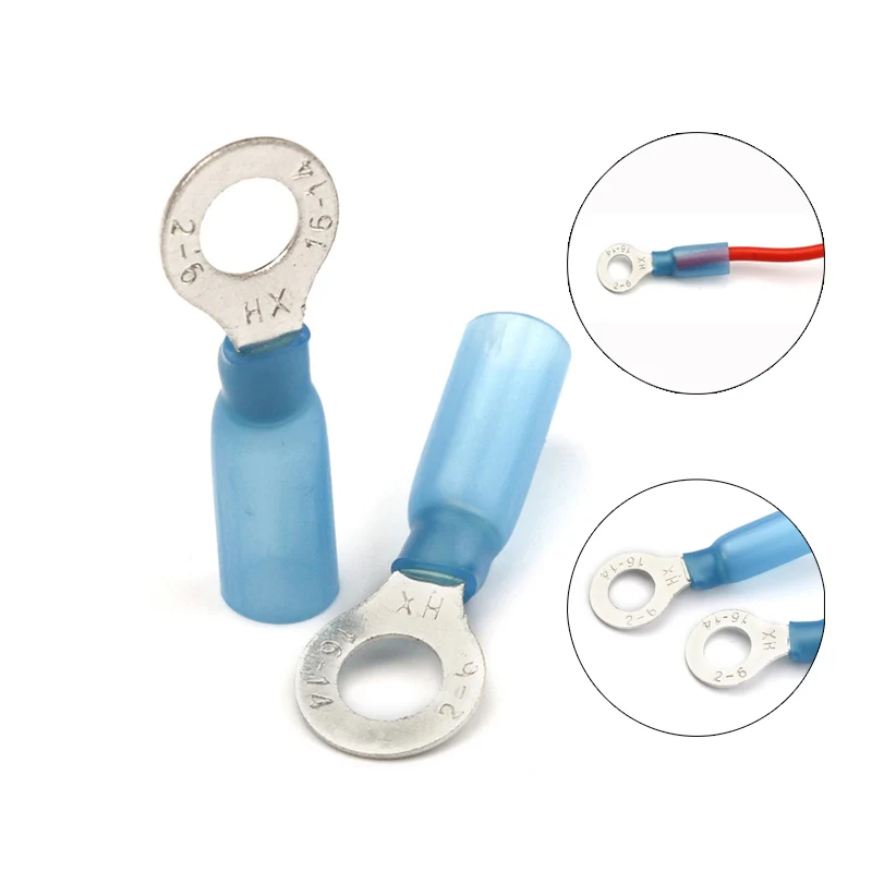 Buy 50pcs HRV2 6 Heat Shrink Ring Wire Terminals