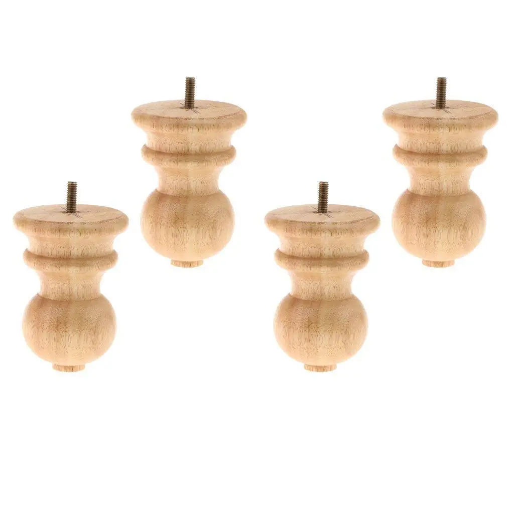 

4 pcs sets Chair Foot Benches Wood Bed Sofa - Wood 8CM