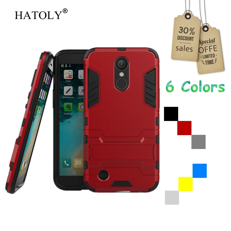 

For LG K10 2017 Case X400 M250 M250N Slim Hard Back Phone Case Robot Armor Protector Hybrid Silicone Rubber Cover For LG LV5