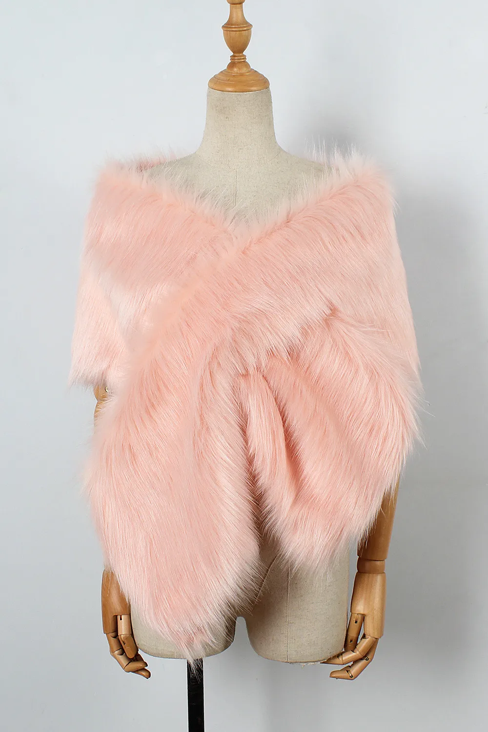 The autumn and winter new imitation fur big cape neck scarf multi-color joker scarf bride dress cross cape (20)