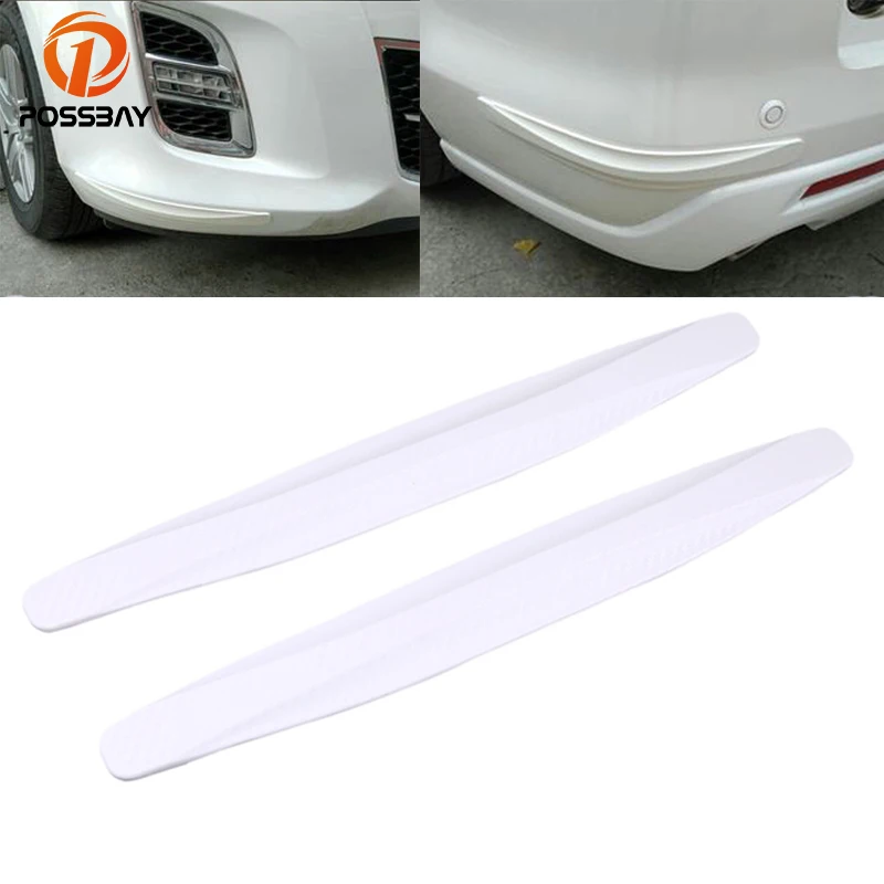 POSSBAY White Car Stickers Car Bumper Corner Protector Guards Anti