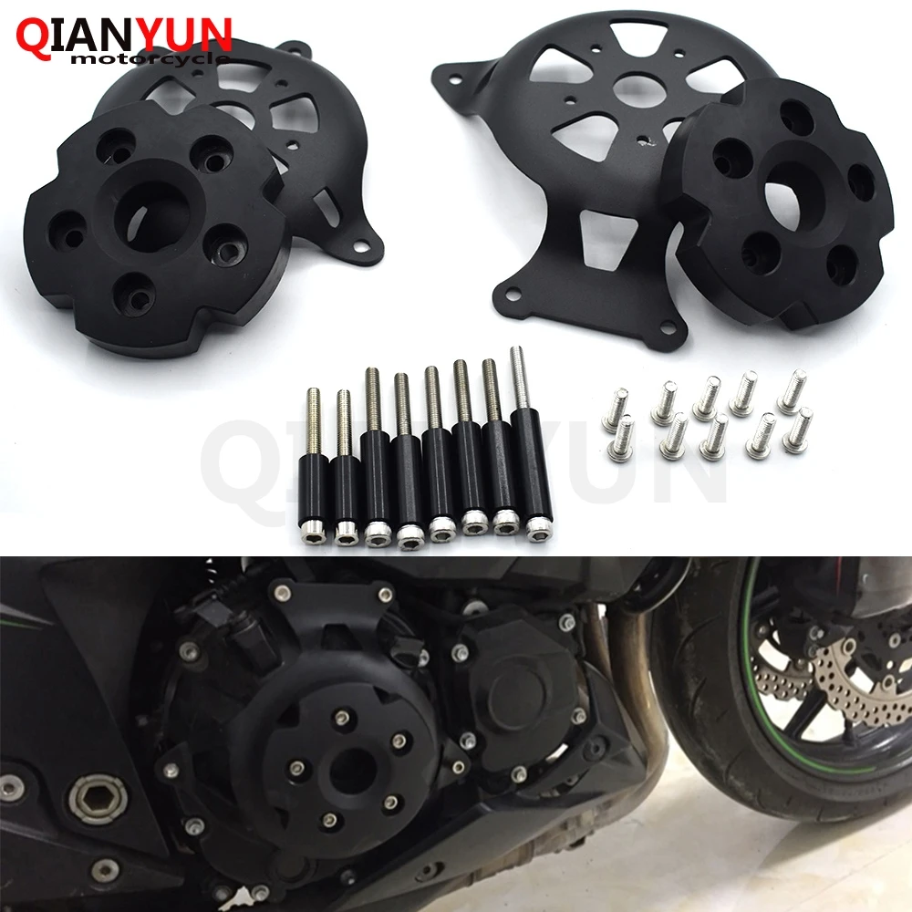 

Motorcycle 2 Pcs Left & Right Engine Stator Clutch Cover Guards Protector Black For KAWASAKI Z800 2013-2016 2007-2012