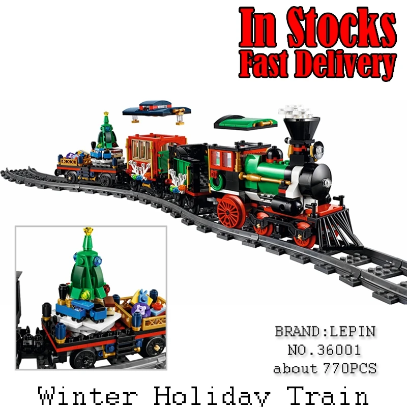 

Lepin 36001 770Pcs Creative Series The Christmas Winter Holiday Train Set Building Blocks Bricks Educational Toys for children