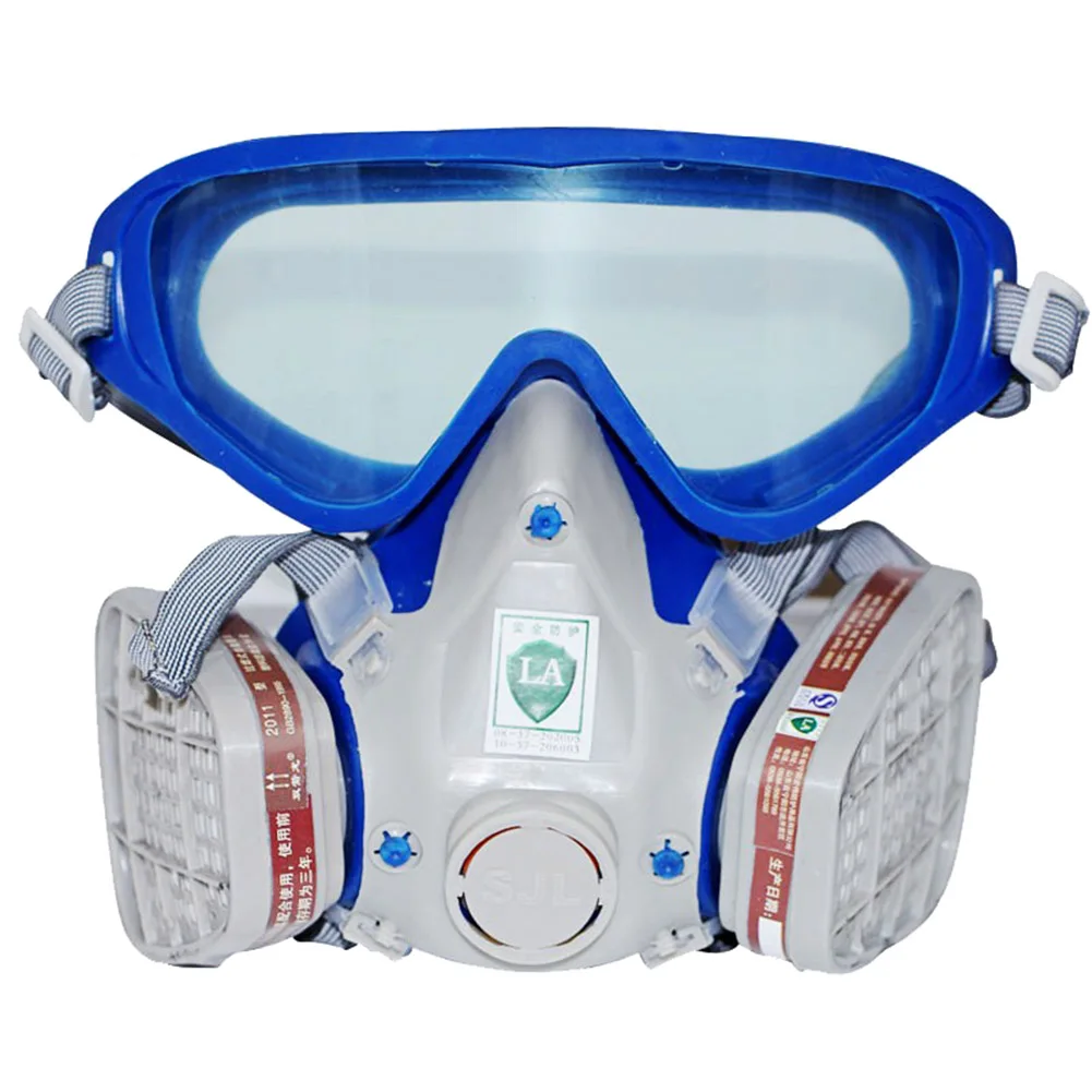 

Full Face Respirator Mask Double Filter Dustproof Air Breathing Anti Chemical Gas Protection SL@88