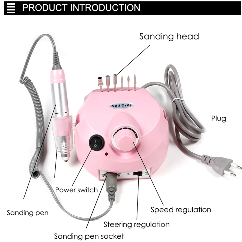 Электрическая дрель для ногтей набор аксессуаров для маникюра Профессиональный электродрель пилочка полировщик Наборы для маникюра для маникюрных салонов инструменты