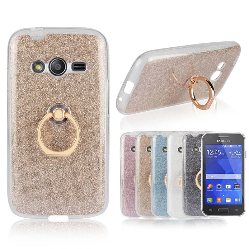 Luxury Silicone Holder Case For Samsung Galaxy Ace 4 LTE G313 Transparent Soft TPU Glitter 