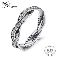 

Jewelrypalace HOT SELL 100% Genuine 925 Sterling Silver Rings Cubic Zirconia Infinity Wedding Band Bridal Jewelry For Women Gift