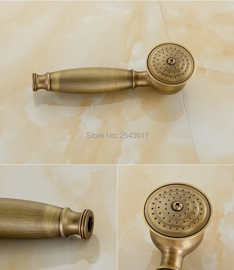 Новое поступление, античный бронзовый медный смеситель для душа, двойная ручка, настенный роскошный набор для ванной комнаты, душ в классическом стиле ZR002
