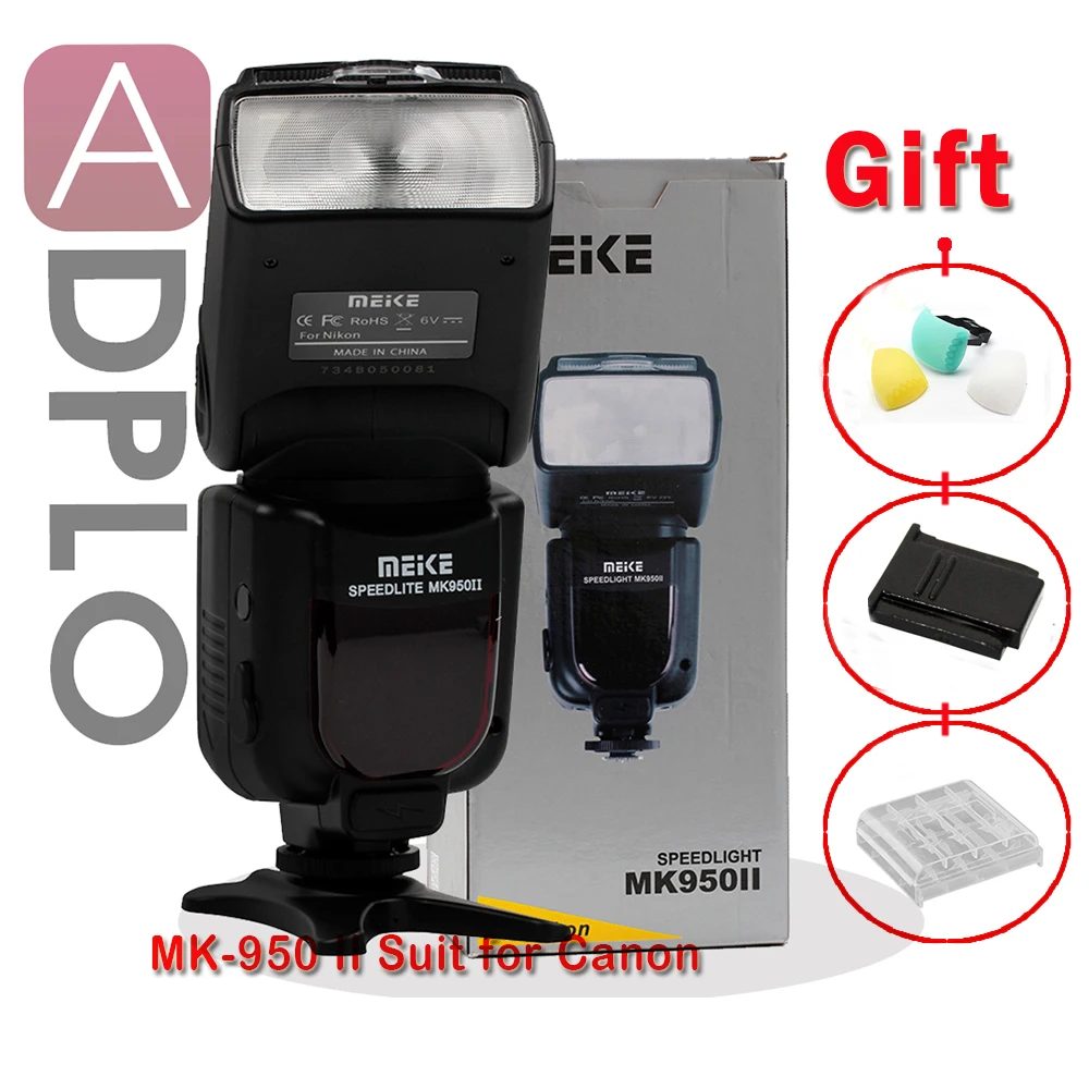 

Meike MK-950 Mark II TTL Slave Wireless Flashgun Speedlite Suit For canon EF Camera