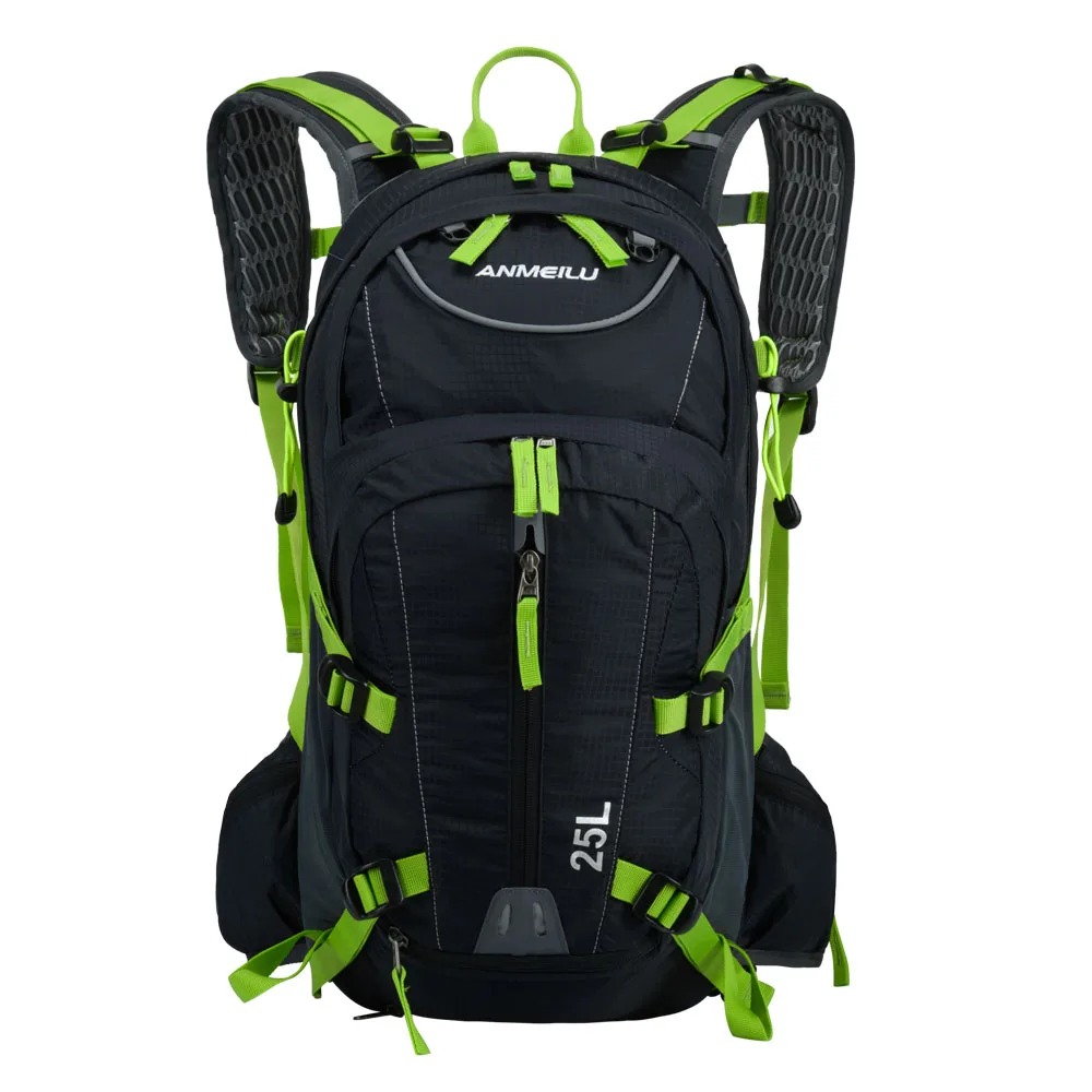 25л рюкзак для велоспорта, велосипедный рюкзак через плечо, ультралегкий рюкзак для велоспорта, водонепроницаемый рюкзак для воды на открытом воздухе с дождевиком - Цвет: Зеленый цвет