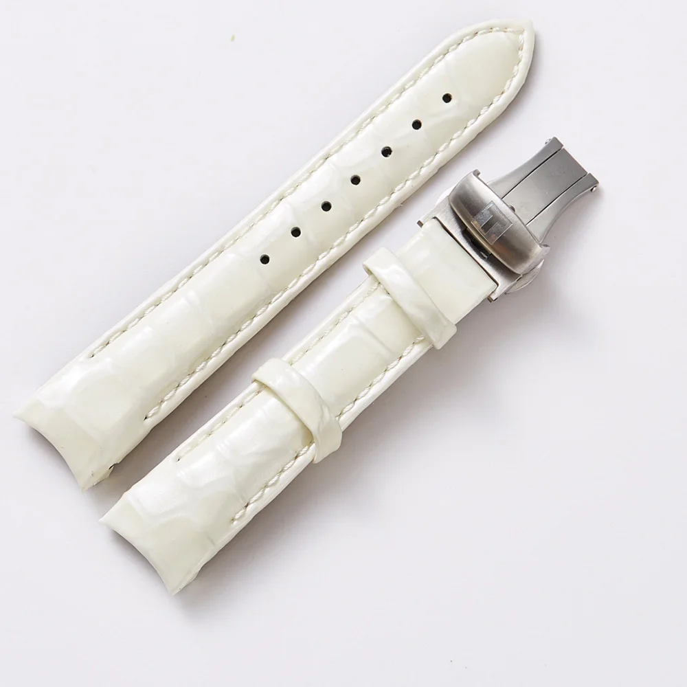 Зубчатый аксессуары для часов с кожаным ремешком, с узором «крокодиловая кожа» часы браслет Для женщин ремешок для наручных часов 18 мм ремешок для наручных часов Tissot 1853 T035