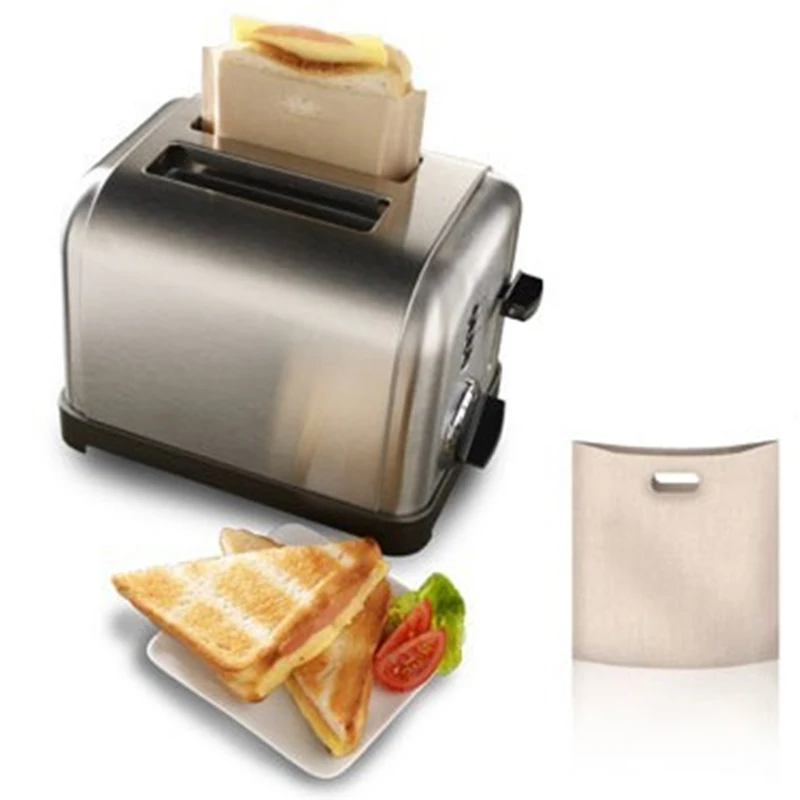 

QuickDone 5PCS/LOT Toast Sandwich Fries Heating Bags Non Stick Reusable Heat-Resistant Toaster Bags Kitchen Accessories KC1635