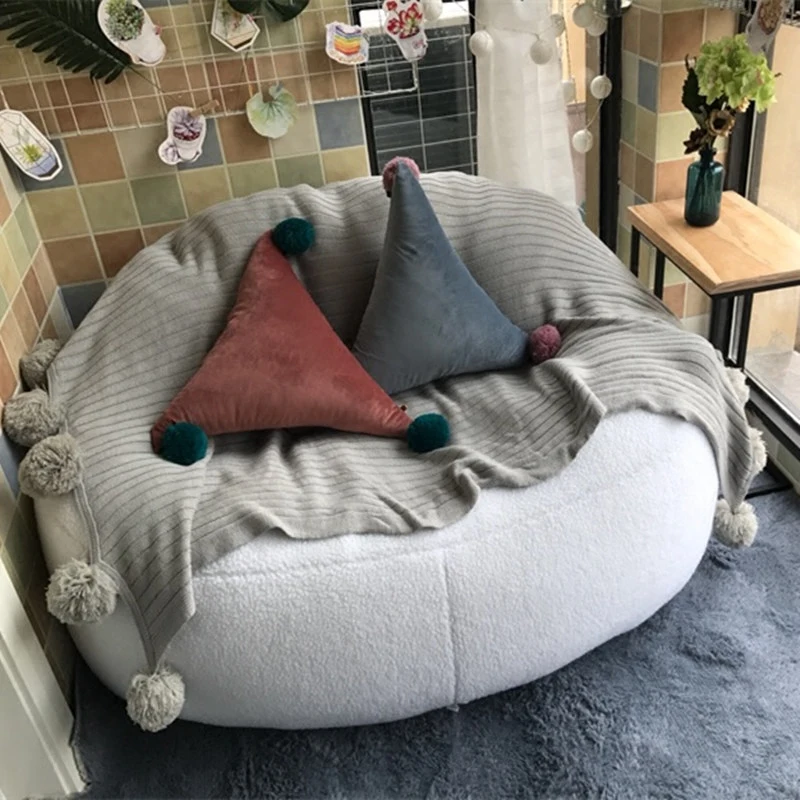 

Time-Limit!! Lamb Velvet Beanbag Beds Lazy Seat Computer Chair Bean Bag Lounger Living Room Furniture Sofa Chairs 2 Size