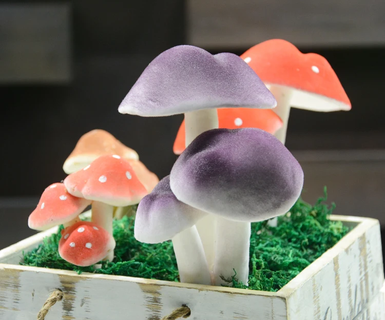 Имитация полимяса искусственные зеленые горшечные растения домашнее украшение высокая имитация 3 головы пенный гриб