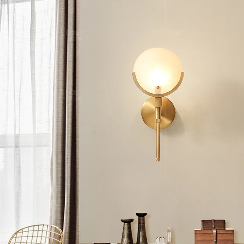 American Copper Wall Lamp Bedroom Bedside Wall Light led Bathroom Mirror Light Living Room