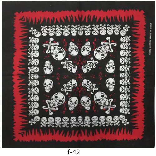 man scarf Fashion Hip Hop 100% Cotton Skull Bandana Square Scarf Kerchief Black Paisley Bicycle Headband Printed For Women/Men/Boys/Girls mens grey scarf Scarves