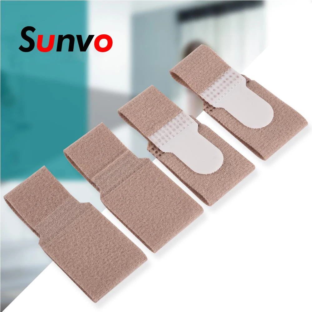 

Sunvo 4Pcs Toe separator Strap for Toe Overlapping Thumb valgus Reduce Foot Thumb Extrusion Heel pad Toe Correction Strap Insert