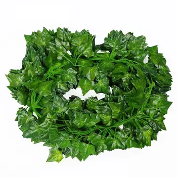 

12PCS Artificial Ivy Leaf Garland Plants Vine Fake Foliage Flowers Home Decor Plastic Silk cloth 2.1M