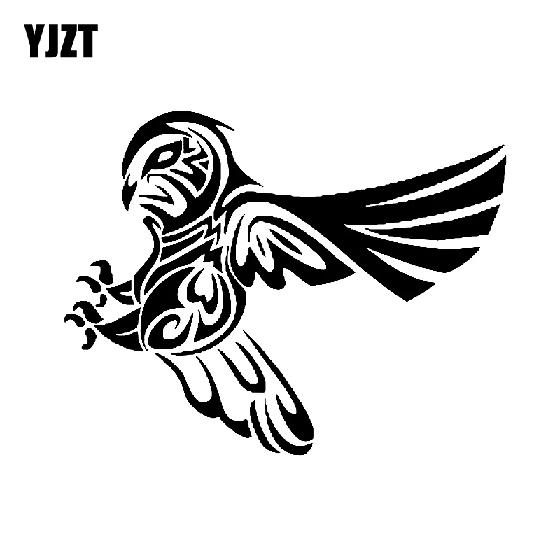 

YJZT 16CM*12.4CM Interesting Flying Owl Bird Vinyl Car-styling Car Sticker Black/Silver Decal C11-1232