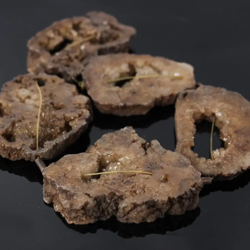 Lrage approx6 шт прядей натуральный коричневый Druzy кварца геодезические плиты в