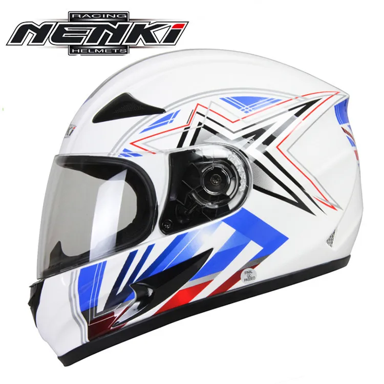 NENKI Полный мотоциклетный шлем Capacete da Motocicleta мотошлем Casque Kask 816z гоночная езда Мужской Женский шлем с шарфом - Цвет: 3