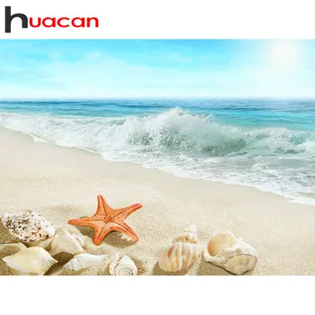 

Huacan 5d Diamond Painting New Arrivals Shell Diamond Mosaic Beach Diamond Embroidery Sale DIY Pictures Of Rhinestones
