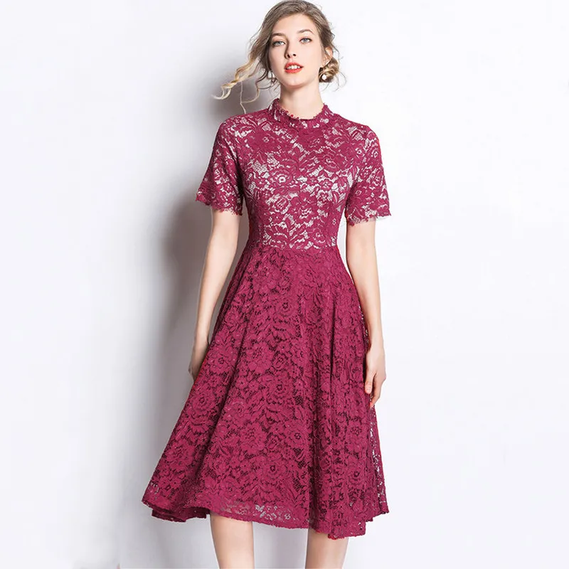 Платье Для женщин Vestido вечерние летние Dressrs сладкий кружева Элегантный