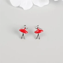 WYEAIIR литературный танцор балета свежий прекрасный романтический 925 пробы серебряные женские серьги-гвоздики