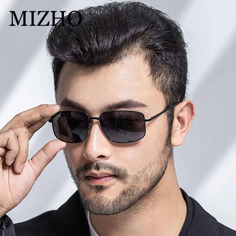 MIZHO брендовые модные Металлические поляризованные солнцезащитные очки мужские