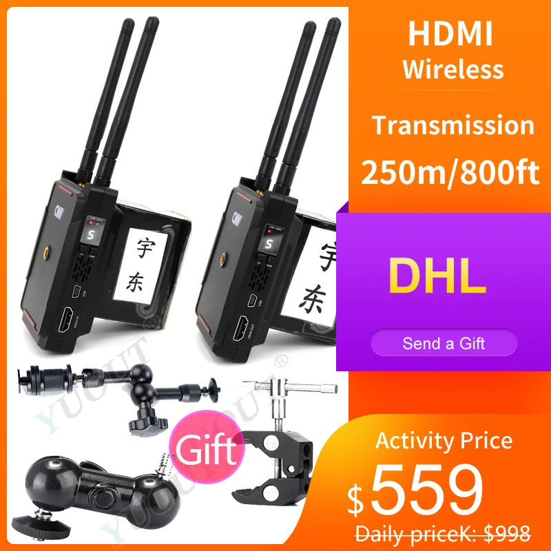 

HDMI 1080P photography Transmitter For Camera Image Wireless HD Video Transmission Receive CVW SWIFT 800 800ft/250m Mars 300
