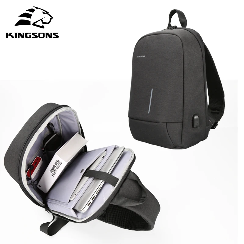 Kingsons сумки на одно плечо через модные с USB зарядкой дорожный рюкзак Повседневная