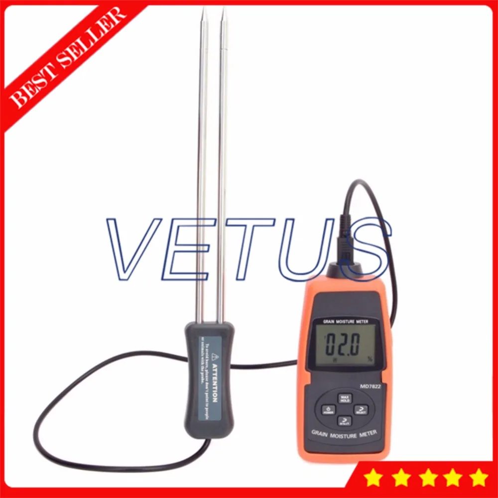 Portable digital Wheat Paddy Rice Corn Grain Moisture Meter Tester Analyzer MD7822 digital multi grain moisture meter tester rice wheat rye peas corn oat 6 30% tk25g
