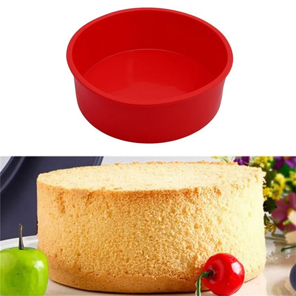 6 дюймов круглый красный Силиконовый форма для торта сковорода Маффин пицца выпечка противень для выпечки формы инструменты для выпечки для тортов moldes para reposteria