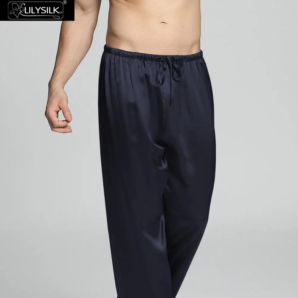 LilySilk пижама мужская шелковый домашняя одежда для мужчин белье костюм 22 Momme контрастной отделкой пижамный комплект 3 шт
