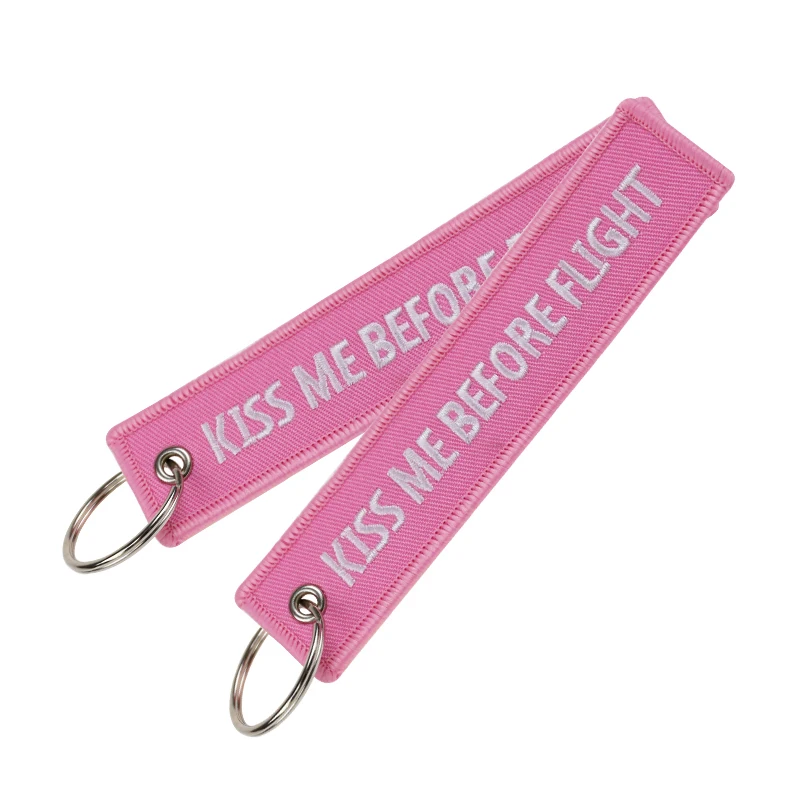 Fashion Keychain Bijoux Kiss Me Before Flight llaveros Keychains Embroidery Key Fobs OEM ATV Car Key Chains for Motorcycle Cars (11)