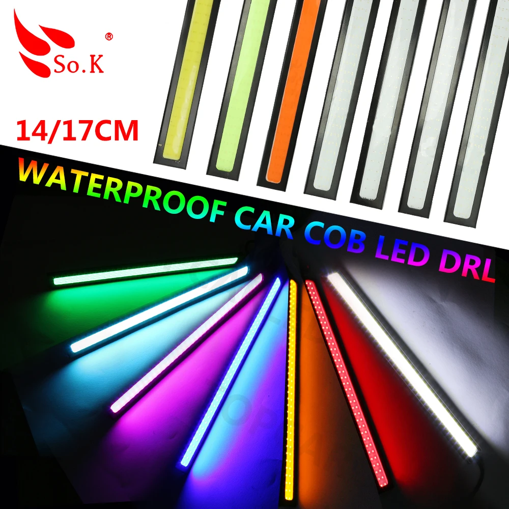 

2pcs/pair Daytime Running Light DRL COB 17CM LED 12V White Waterproof DRL Bar LED Car Styling Auto Light Parking Lights Fog Lamp