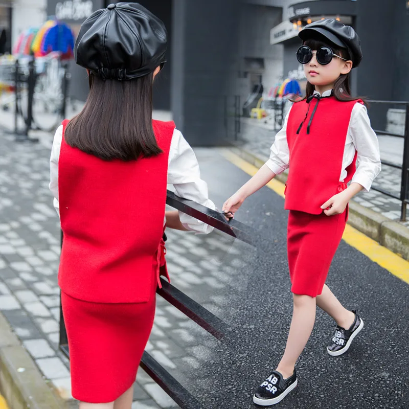 

Children's Garment Spring New Product Girl Child Pure Cotton Knitting Unlined Upper Trend Girl Shirt Three-piece