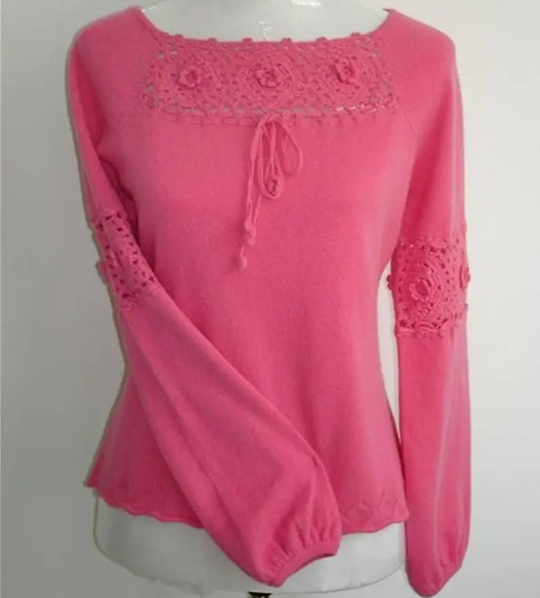 

100%Cashmere Sweater Women Sweet Girl Purple Rose Red Sweaters Rose Red Natural Warm High Quality Clearance Sale Free Shipping
