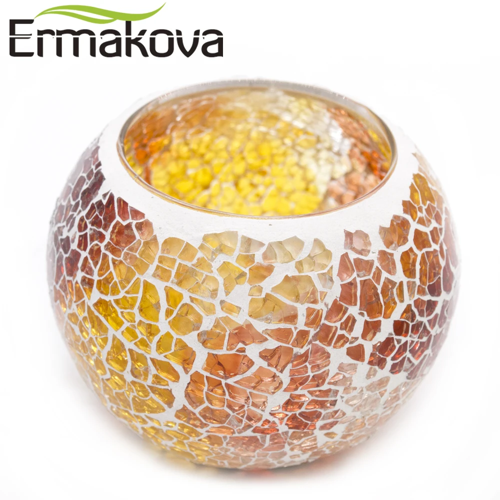 ERMAKOVA 6 5 см ручной работы Стекло мозаика подсвечник Европейский держатель для