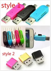 2 стиля Универсальный USB TF/SD кардридер телефон удлинитель-переходник Micro USB OTG кардридер Micro SD карта адаптер для Android PC